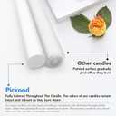 New Burning Formula Unscented Dripless 10-Inch Taper Candles Set of 12 - White, for Wedding, Dinner - Smokeless, Long Burning - Hand Poured, Colored Tall Candlesticks - Blancas