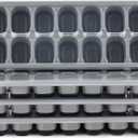 Ice Cube Tray 4 Pack, Easy-Release & Flexible 56 pcs Silicone Ice Cube Trays with Spill-Resistant Removable Lid, Stackable Ice Trays with Covers for Freezer, Cocktail (Black Gray)