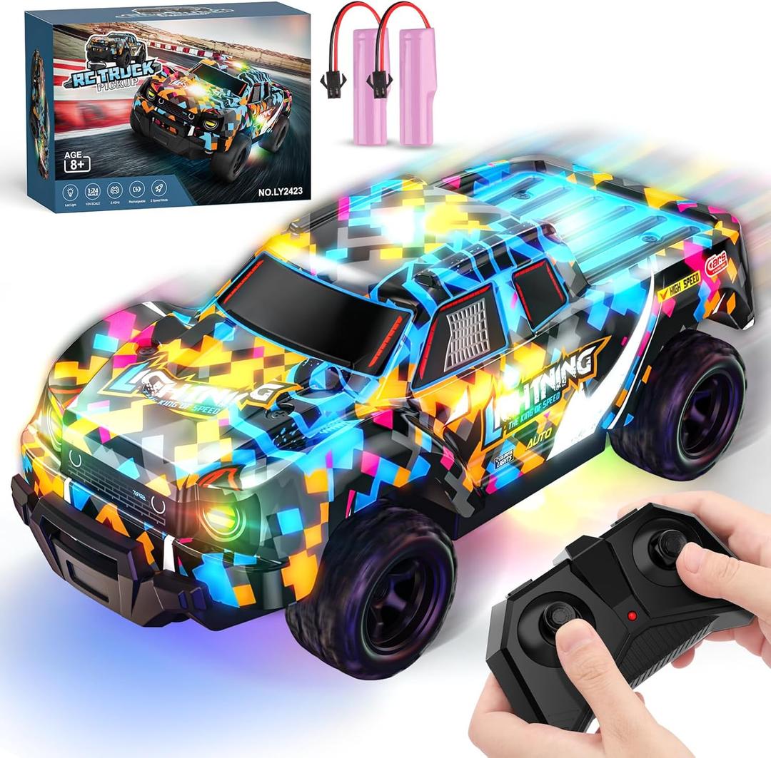 Remote Control Car for Boys 4-7, RC Pickup 1/24 Scale Light-up Mini RC Car for Kids Boys Toys Age 4-6, 6-8, 3-5, 5-7, Birthday Gifts for 3 4 5 6 7 8 Years Old Boys Remote Control Car for Boys 4-7, RC Pickup 1/24 Scale Light-up Mini RC Car for Kids Boys Toys Age 4-6, 6-8, 3-5, 5-7, Birthday Gifts for 3 4 5 6 7 8 Years Old Boys