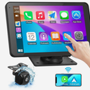 Portable Wireless Car Stereo, 7 HD Touchscreen Cam Compatible Apple Carplay