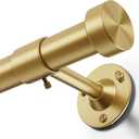 YaFex Heavy Duty Curtain Rods 32-120 Inch, 1 Inch Adjustable Gold Curtain Rod for Windows, Long Window Treatment Rods with Aluminium Finials, Easy Installation