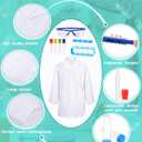 Unittype 6 Set 66 Pcs White Kids Lab Coats Bulk Children Girl Doctor Scientist Costume Lab Coat Goggles Test Tube Eyedropper(M)