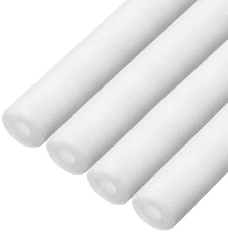 MECCANIXITY 4pcs Pipe Insulation Foam Tubes Pipe Lagging 10mm(3/8 Inch) ID 22mm OD 3ft Freeze Protection for Copper Pipe, White