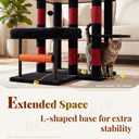 Hey-brother Cat Tree Tower with Stable L-Shaped Widen Base, Condo, MPJ086BR, 68.5 inches