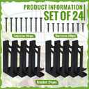 MorningRo 24 Pack Raised Garden Bed Corner Brackets with Securing Lip Fits Lumber up to 2" x 12" Metal Garden Corner Bracket for Wood Frame Bed 4.7" L x 2" W x 10.5" H (Black)