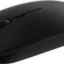 Wireless Bluetooth Mouse for Apple iPad iPhone MacBook Android Samsung Tablet Phone Dual-Mode Rechargeable 2.4G Portable Computer Mice for Windows Laptop Notebook PC Mac Desktop USB Receiver (Black)