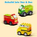 100+ Pcs Building Blocks Set with 4 Trucks, Gift for Kids Ages 3-6
