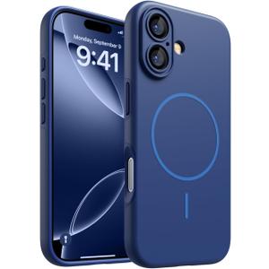 2 x Magnetic for iPhone 17 Case, [Matte Solid Color] [Full Camera Protection] Protective Case for iPhone 17 - Deep Blue