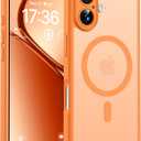 TOCOL for iPhone 17 Case, Full Camera Protection, Built-in Magnetic Ring, Compatible with Magsafe Charger, Drop Protection, Translucent Matte Phone Case for iPhone 17 6.3 inch (Orange)