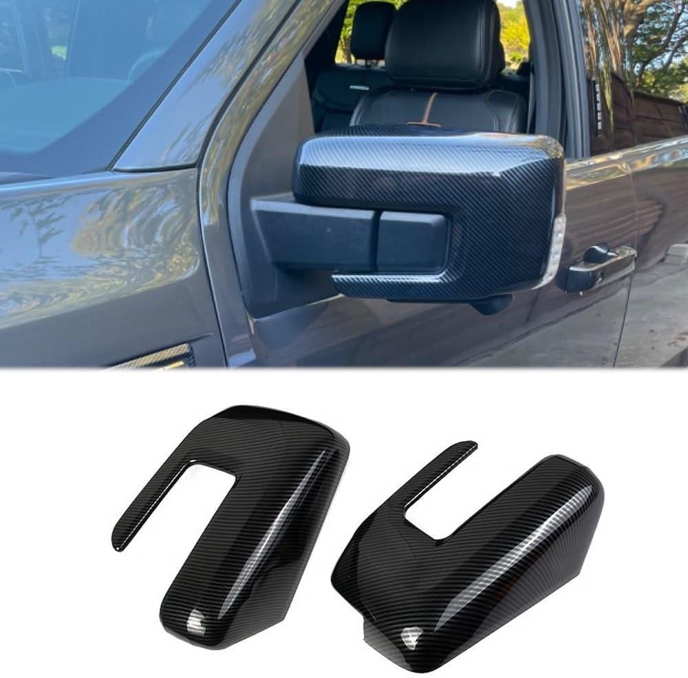 Side Door Mirror Cover Molding Trim Accessories for Ford F150 2021+ (Carbon Fiber Pattern)