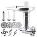 Joyparts MG-50 Meat Grinder Attachment,Compatible with Cuisinart Stand Mixer SM-50 and SMD-50 Series(Stainless Steel Sausage stuffer Tubes)