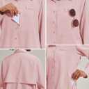 Pinspark Women's UPF 50+ Long Sleeve Quick Dry Outdoor Shirt with Pockets (Pink)