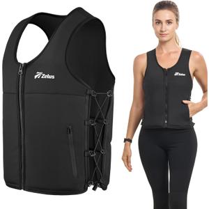 ZELUS Weighted Vest, 10&15lb. Z-Fit Weight Vest for Women Men with Adjustable Soft Iron Weights, Unisex Training Vest for Walking Strength Training, Workout Vest with Pockets Reflective Strip (Black, M/L)