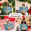 2 x Wooden Beach Ornaments for Christmas Tree 2025 - Beachy Ornaments, Beach Themed Gifts for Women Men - Ocean Gift, Beachy Gifts for Family, Friends - Coastal Nautical Holiday House Decor