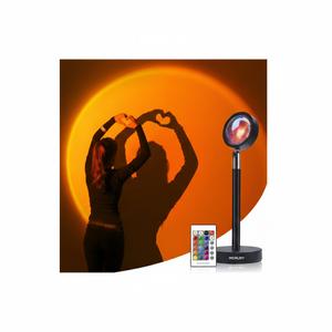 Merkury Innovations Multicolor RGB Sunset Lamp with Remote, 16 LED Colors, Power Adapter