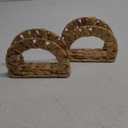 2 Pack Rattan Napkin Holder for Table, Woven Water Hyacinth Napkin Holders Boho Wicker Upright Napkins Holder Vintage Rustic Napkins Holders for Restaurant Kitchen Dining Table Decor