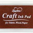 Craft Ink Pad for Rubber Stamps, Paper, Wooden, Fabric, Scrapbooking, Non-Toxic Finger Ink Pads for Kids (Brown)