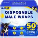 XPCARE 50 Count Disposable Male Dog Diapers, Male Dog Wraps,Super Absorbent Leak-Proof Fit (X-Small)