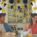 2 x The Beginning of a New Chapter Banner Funny Going Away Party Graduation Happy Retirement Party Decorations Supplies Glitter Black Gold Goodbye Farewell Party Decoration for Coworker Friends Graduates