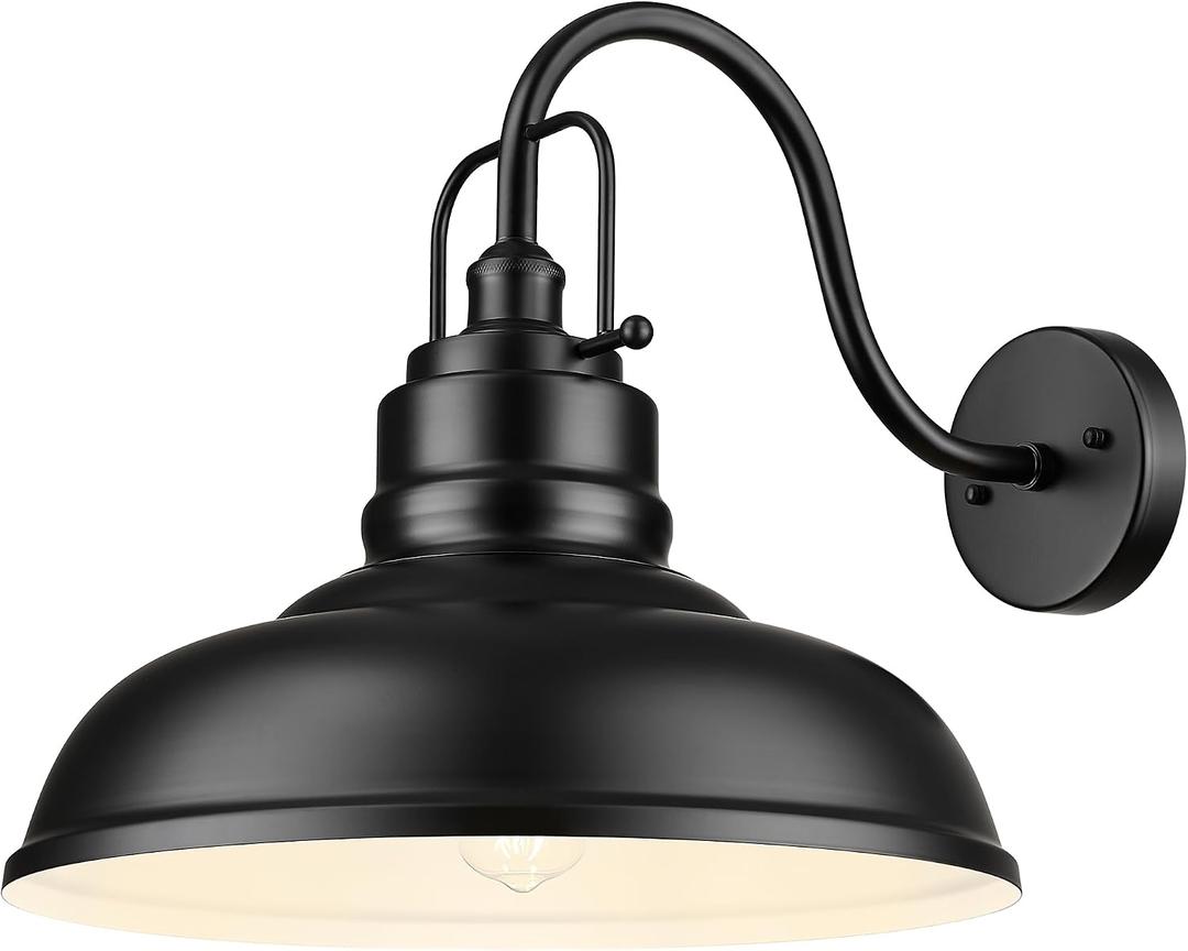 zeyu Black Barn Light, Modern Outdoor Wall Light Fixtures, Barn Light for Garden Garage, Matte Black Finish, 016-1BL BK, 17.7''