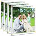 Chunful 4 Packs 16 x 20 Inch Floating Acrylic Frame Clear Frameless Picture Frame Wall Mount Double Panel for Photo Artwork Certificates Diplomas Poster Display(Gold Accessories)