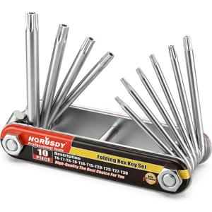 HORUSDY Tamper Proof Star Key Set (Folding) Security Torx Key Set Sizes Include T-6 to T-30
