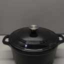 MELLERHOME 4.5 QT Enameled Cast Iron Dutch Oven, Heavy-Duty Casserole Dish and Braiser Pan with Lid and Stainless Knob, Oven-Safe up to 500 F & Across All Cooktops, Black