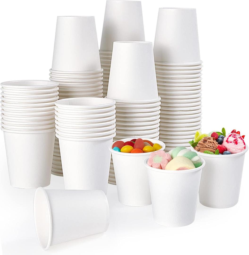 TV TOPVALUE 600 Count 4 oz Paper Cups, Disposable Bathroom Mouthwash White Espresso Cups for Home, School and Office