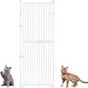 unipaws 75" High Extra Tall Cat Gate, Auto Closing and No Drilling Safety Gate for Doorway Hallway Stairs, Cat Dog Proof, Fit for 21"-34" Wide Opening, Indoor Use, White, 21"-34"W75"H