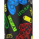 Boys Game Water Bottle for SchoolKids 18 oz Insulated Stainless Steel Cup with Straw, Double-Wall Vacuum Leakproof