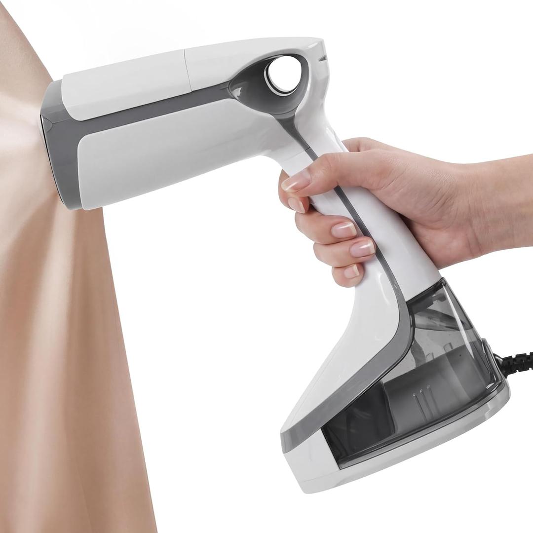 Handheld Steamer for Clothes, 5000Pa Suction Auto-Grip Vacuum Steamer & Iron for Garment Grip, Wrinkle Remove, 12 Oz Large Tank, Travel Dual Voltage
