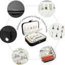 Hatori Travel Jewelry Box, PU Leather Small Jewelry Organizer for Women Girls, Portable Mini Travel Case Display Storage Holder Boxes for Stud Earrings, Rings, Necklaces, Bracelets.