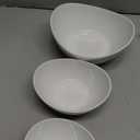 YHOSSEUN 3 Tier Serving Stand with 3 Oval Porcelain Serving Bowl Set with Collapsible Thicker Sturdier Metal Rack (Black)