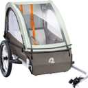 Retrospec Rover Plus Bike Trailer for Kids - Foldable Single/Double Passenger Design with 5-Point Safety Harness, Weather-Resistant Fabric & Safety Flag - 40-80 lbs, Mint Legacy 16", 1 Passenger