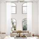 Extra Long Sheer Curtains, Light Filtering High Ceiling Drapes, 2 Story Curtains for Living Room and Loft(1 Panel, White, 52"x192")