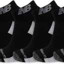 New Balance Unisex Performance Recycled Low Cut Socks (6-Pack) (Large, Black)