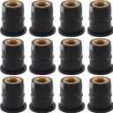 12Pcs M6 Rubber Well Nuts Neoprene Expansion Brass Nuts Fairing Universal Motorcycle Fasteners for Canoe, Boat, Kayak
