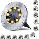 Solar Ground Lights, Waterproof Solar Garden Lights, Upgraded Outdoor Garden Waterproof Bright in-Ground Lights, Landscape Lights for Pathway,Yard,Deck,Lawn,Patio,Walkway (12 Pack Warm Light