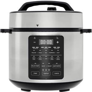 OLIXIS Electric Pressure Cooker 6 Quart Stainless Steel Multi Cooker Electric for Pressure 12-in-1 Rice, Steamer, Yogurt Maker, Slow Cook,Meat Stew, Cake, Porridge, Multigrain (New Sliver)