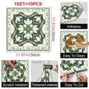 HOMETITUTE Green Snowdrop Botanical Peel Stick Floor 12x12 Vinyl | Self Adhesive Decals Removable Flooring Stickers Kitchen Bathroom Livingroom - Green Snowdrop
