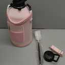 1 Gallon Water Bottle Insulated | Thickened Stainless Steel Vacuum Metal Water Jug | Portable Sports Large for Gym and Hiking with Straw, Carrier Bag, Handle Strap | BPA-Free 128 oz (Pink)