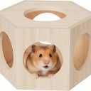 Dwarf Hamster Hideout Versatile Wooden House for Small Animals, Gecko, Lizard & Rat Hideout, Smoothly Polished, Ideal for Bedroom or Granary