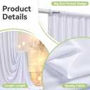 50ftx14FT Wrinkle Free White Backdrop Curtain, 10 Panels 14FT Height White Wedding Backdrop Drapes, Silky Polyester Back Drop Cloth for Birthday Photography Background Party Backdrop Draping