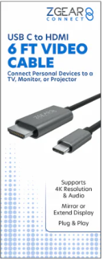 ZGear USB C to HDMI Video Cable