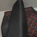 Coverado Car Seat Covers Full Set, Luxury Faux Leather Waterproof Seat Covers, Black Car Seat Covers, Universal Car Seat Protector Leather Car Seat Cushion, Carseat Cover Fit Most Cars, Black&Red