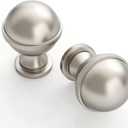 9BUILD 10 Pack 1.2 Inch Brushed Satin Nickel Cabinet Knobs for Kitchen, Drawer, Round Dresser - Knobs for Cabinets and Drawers