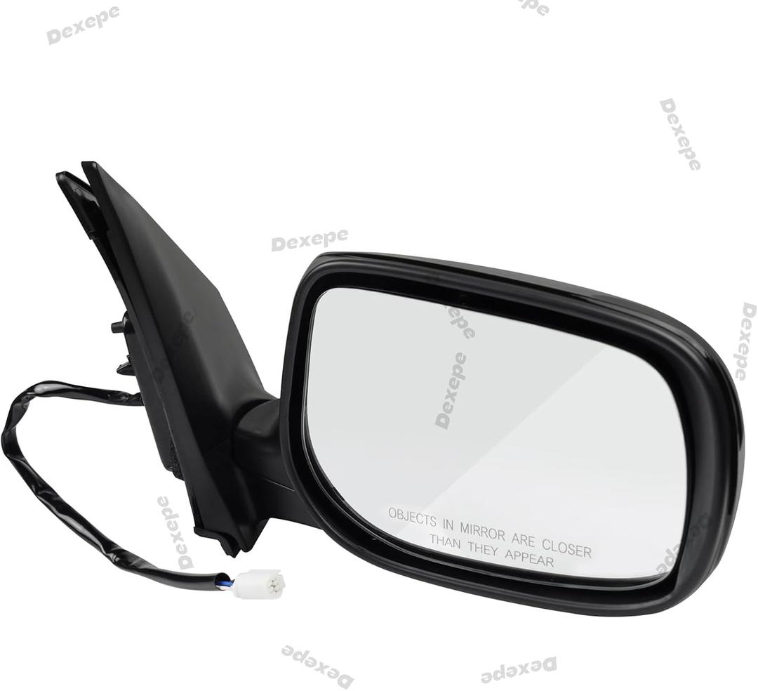 Passenger Side Mirror Assembly Compatible with Toyota Corolla 2009-2013 Non-heated Power Adjustable Glass Replace 8790802B50, TO1321249, TO1321260, 128-50262BR Black (3Pin Right)