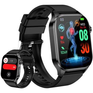 Smart Watch for Men Women with Bluetooth Calls, Blood Pressure Heart Rate Blood Oxygen Stress HRV Monitor Sleep Tracker, 150+ Sports Modes Fitness Tracker, IP68 Waterproof, Pedometer For Android/iOS (Black)