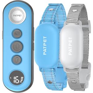 PATPET Shock Collar for Dogs(10-120lbs), 4000ft Rechargeable IPX7 Waterproof Training Collar with Remote for 2 Dogs- Electric Dog Collar for Small Medium Large Dogs 2 Packs