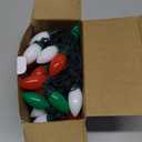 SUNSGNE C9 LED Outdoor Vintage Christmas Lights, 25FT Christmas Tree Lights with 26 0.6W LED Red Green White Bulbs(1 Spare) for Patio Garden Holiday Home Dcor, Green Wire